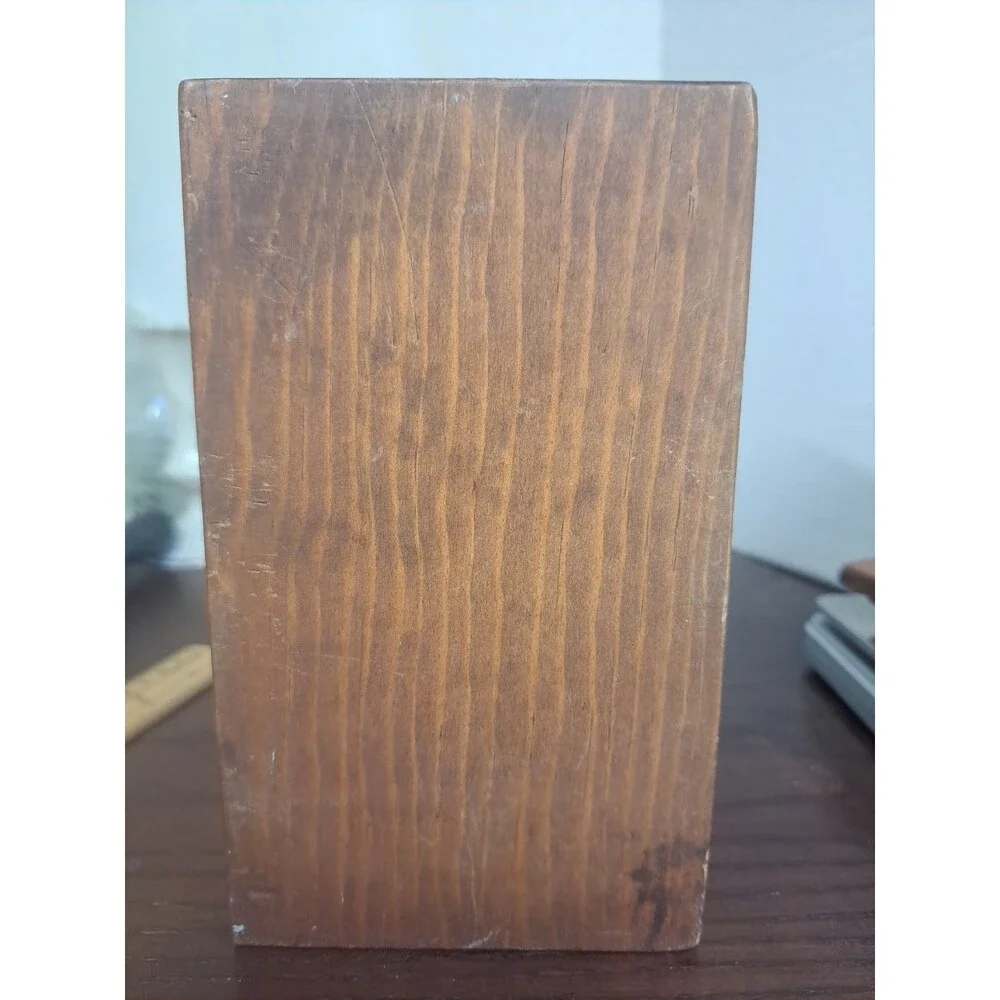 Vintage Wooden Recipe Box With Decoupaged Floral Living Things Poem